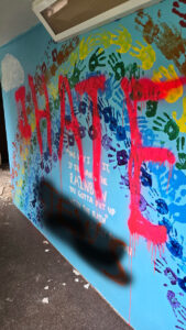 Lord Stirling School Redevelopment Wall Graffiti - I Hate